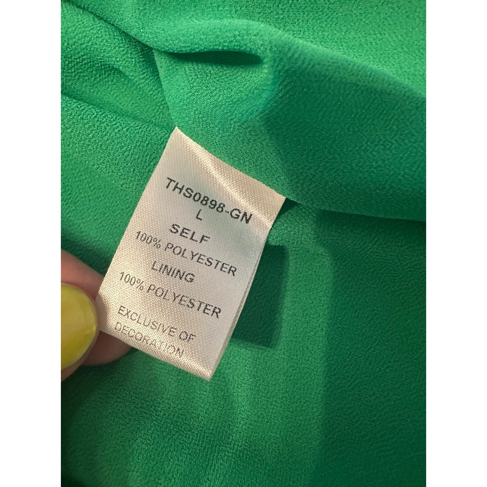 THML Emerald Green Pleated Halter Neck Swing Top THS0898-GN womens Large - Picture 5 of 6